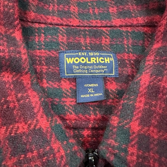 Vintage Woolrich Womens Red Plaid Full Zip Jacket Wool Blend Size XL - Picture 2 of 9